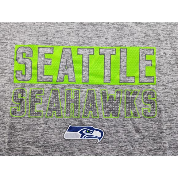 NFL Team Apparel Seattle Seahawks Football Graphic Tee Size XL Gray Crew Neck - Picture 2 of 10
